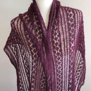 Alpaca purple lace scarf